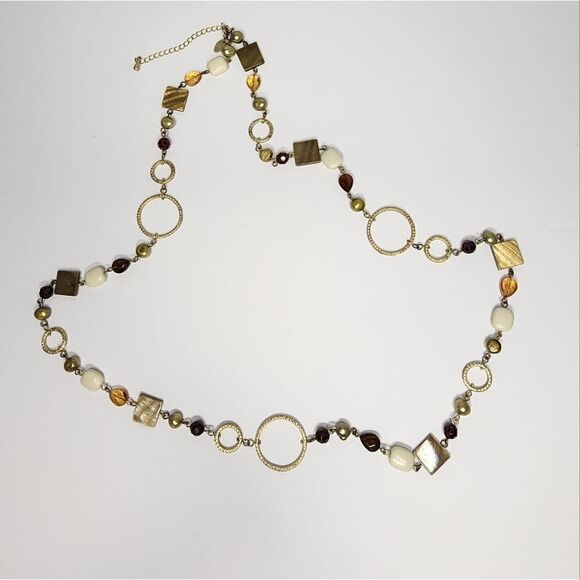 Lia Sophia Fresh Water Pearl and Shell Bead Necklace 39" - Picture 1 of 5
